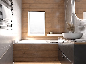 Projekt łazienki z płytkami w heksagony - Łazienka, styl nowoczesny - zdjęcie od Projektowanie Wnetrz Online