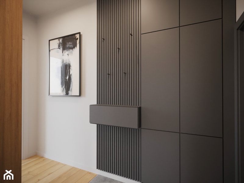 Funkcjonalne mieszkanie na poddaszu - Hol / przedpokój, styl nowoczesny - zdjęcie od Projektowanie Wnetrz Online