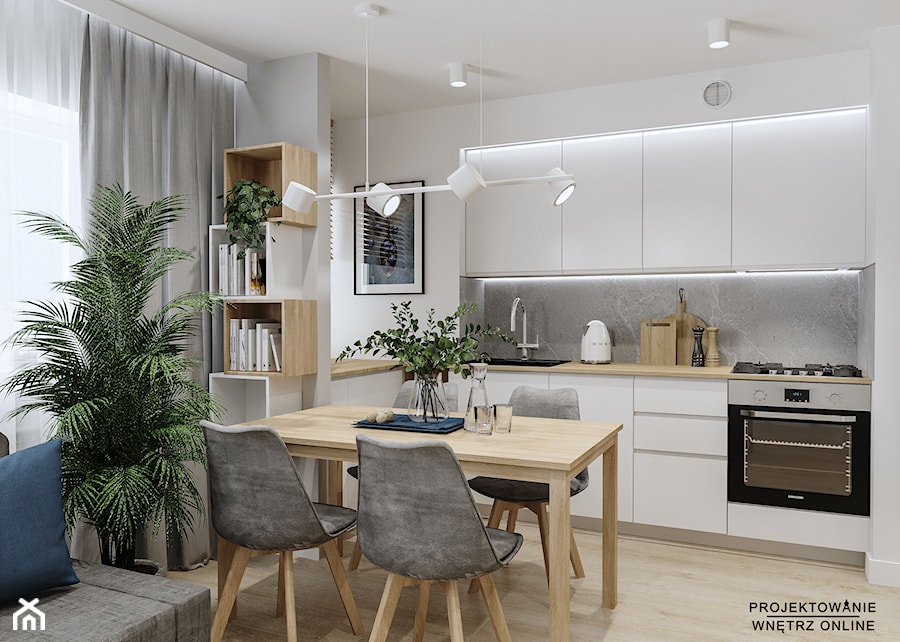 Projekt mieszkania 3 pokojowego - Kuchnia, styl nowoczesny - zdjęcie od Projektowanie Wnetrz Online