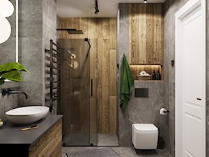 Projekt mieszkania z dodatkiem sztukaterii - Łazienka, styl nowoczesny - zdjęcie od Projektowanie Wnetrz Online