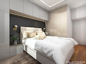 Projekt sypialni glamur w beżach - zdjęcie od Projektowanie Wnetrz Online