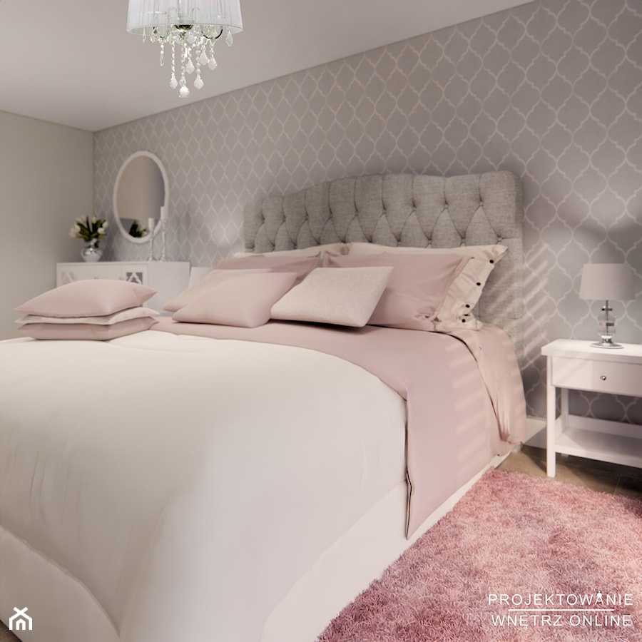 Sypialnia w stylu glamour - zdjęcie od Projektowanie Wnetrz Online