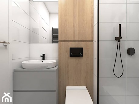 Aranżacje wnętrz - Łazienka: Projekt łazienki z prysznicem - Projektowanie Wnetrz Online. Przeglądaj, dodawaj i zapisuj najlepsze zdjęcia, pomysły i inspiracje designerskie. W bazie mamy już prawie milion fotografii!