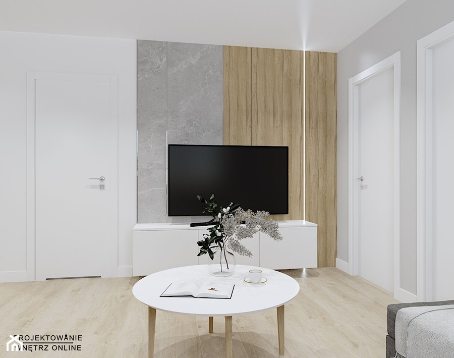 Projekt mieszkania 3 pokojowego - Salon, styl nowoczesny - zdjęcie od Projektowanie Wnetrz Online