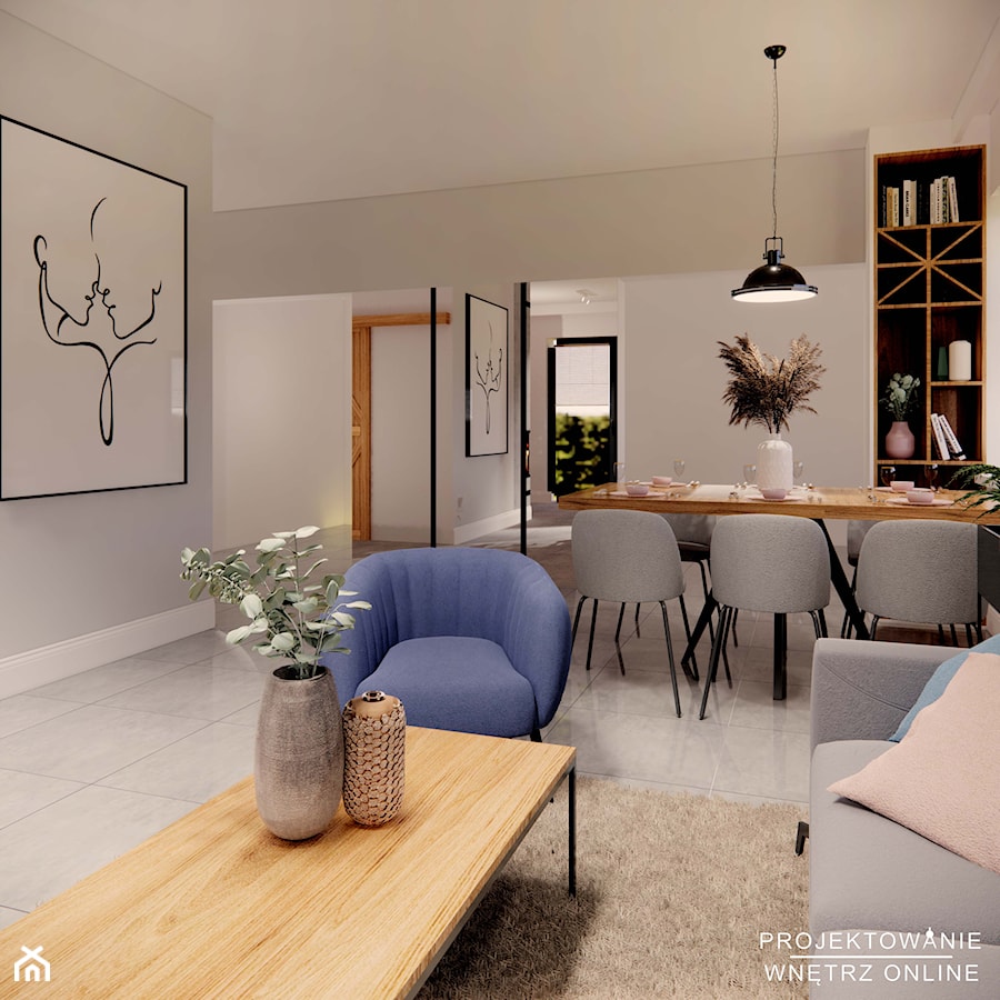 Nowoczesny salon w domu - zdjęcie od Projektowanie Wnetrz Online