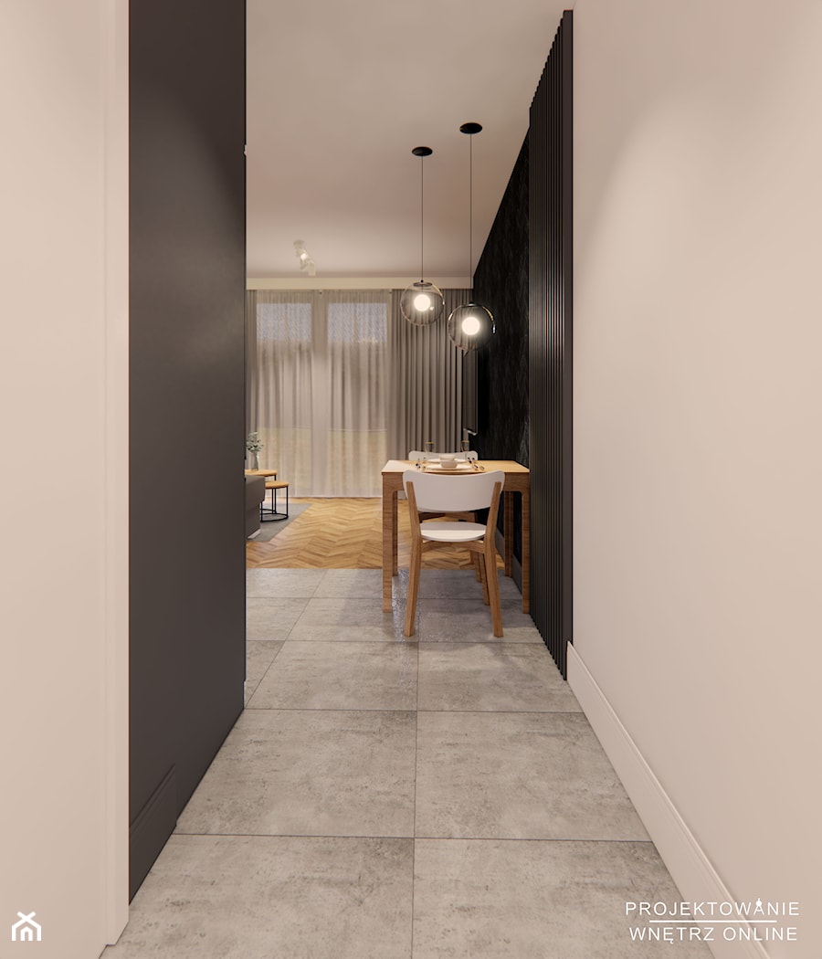 Projekt kuchni mieszkanie 60 m2 - zdjęcie od Projektowanie Wnetrz Online