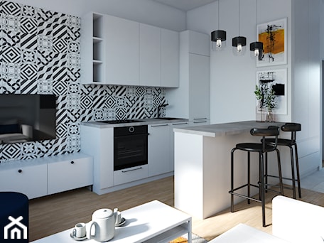 Aranżacje wnętrz - Kuchnia: Funkcjonalne nowoczesne mieszkanie - Projektowanie Wnetrz Online. Przeglądaj, dodawaj i zapisuj najlepsze zdjęcia, pomysły i inspiracje designerskie. W bazie mamy już prawie milion fotografii!