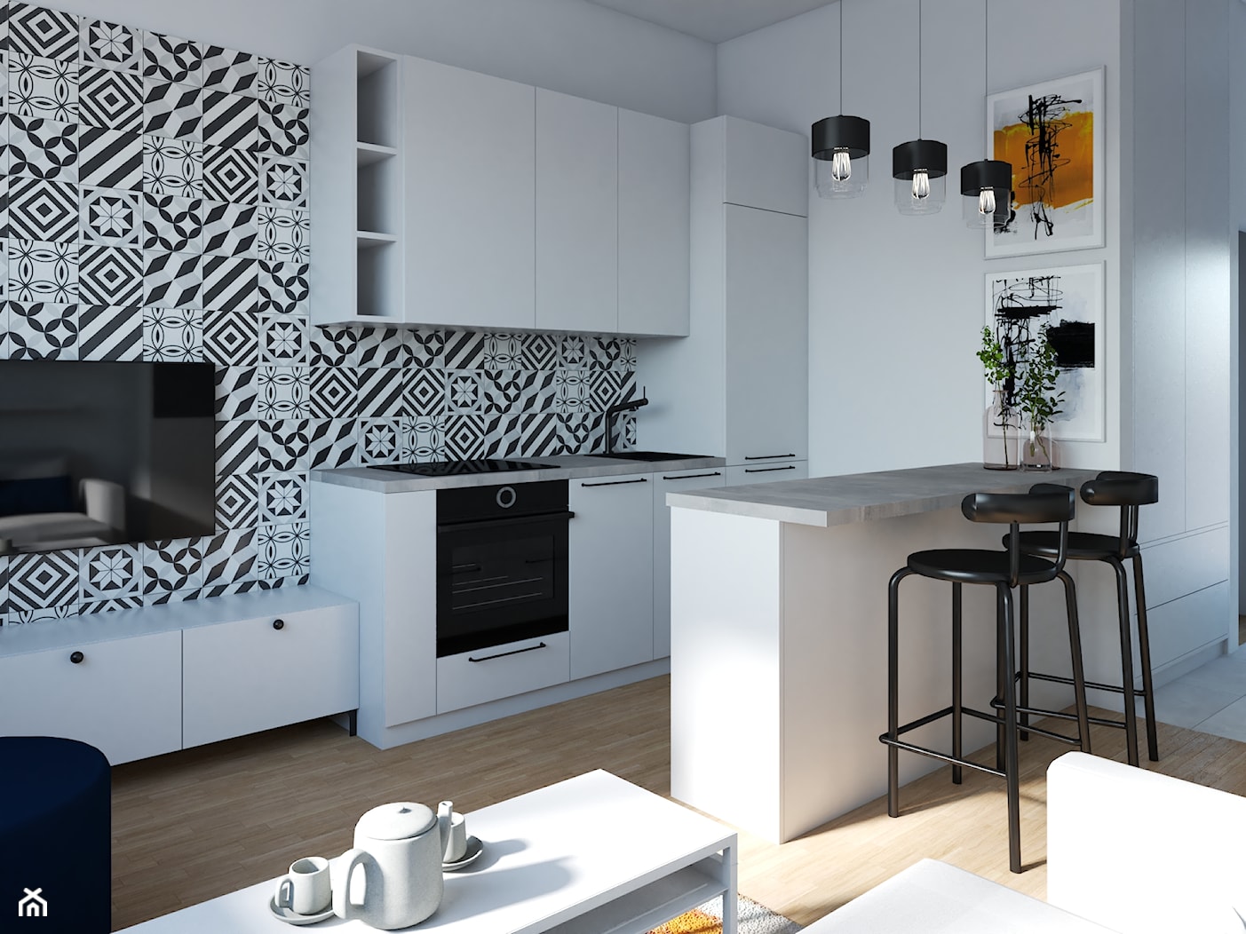 Funkcjonalne nowoczesne mieszkanie - zdjęcie od Projektowanie Wnetrz Online - Homebook