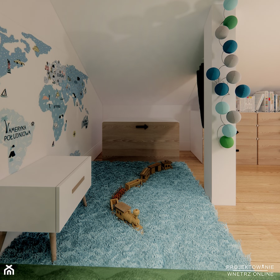 Pokój chłopca na poddaszu - zdjęcie od Projektowanie Wnetrz Online