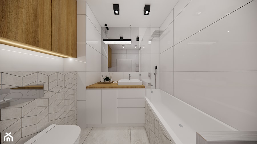 Projekt mieszkania - szarość we wnętrzach - zdjęcie od Projektowanie Wnetrz Online