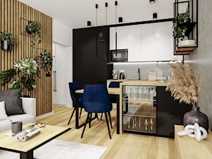 Mieszkanie w nowoczesnym wydaniu z czarnymi akcentami - Kuchnia, styl nowoczesny - zdjęcie od Projektowanie Wnetrz Online