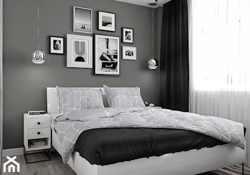 Projekt mieszkania 50 m2 - Sypialnia, styl nowoczesny - zdjęcie od Projektowanie Wnetrz Online