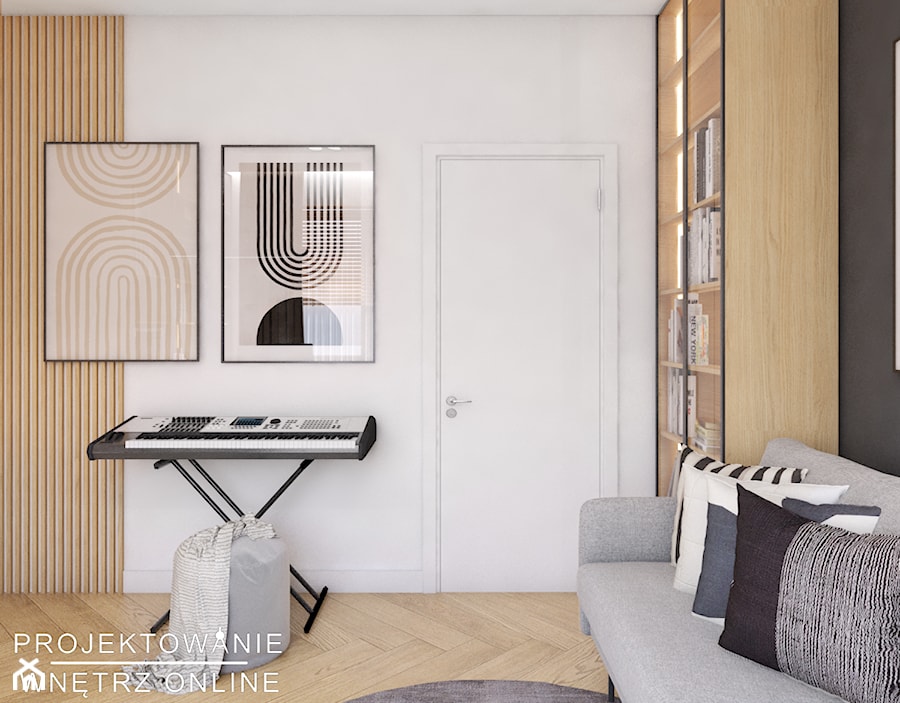 Aranżacja gabinetu w drewnie - Biuro, styl nowoczesny - zdjęcie od Projektowanie Wnetrz Online