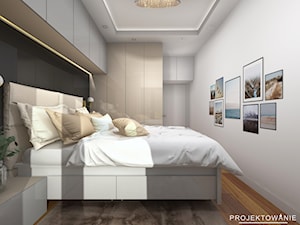 Projekt sypialni glamur w beżach - zdjęcie od Projektowanie Wnetrz Online