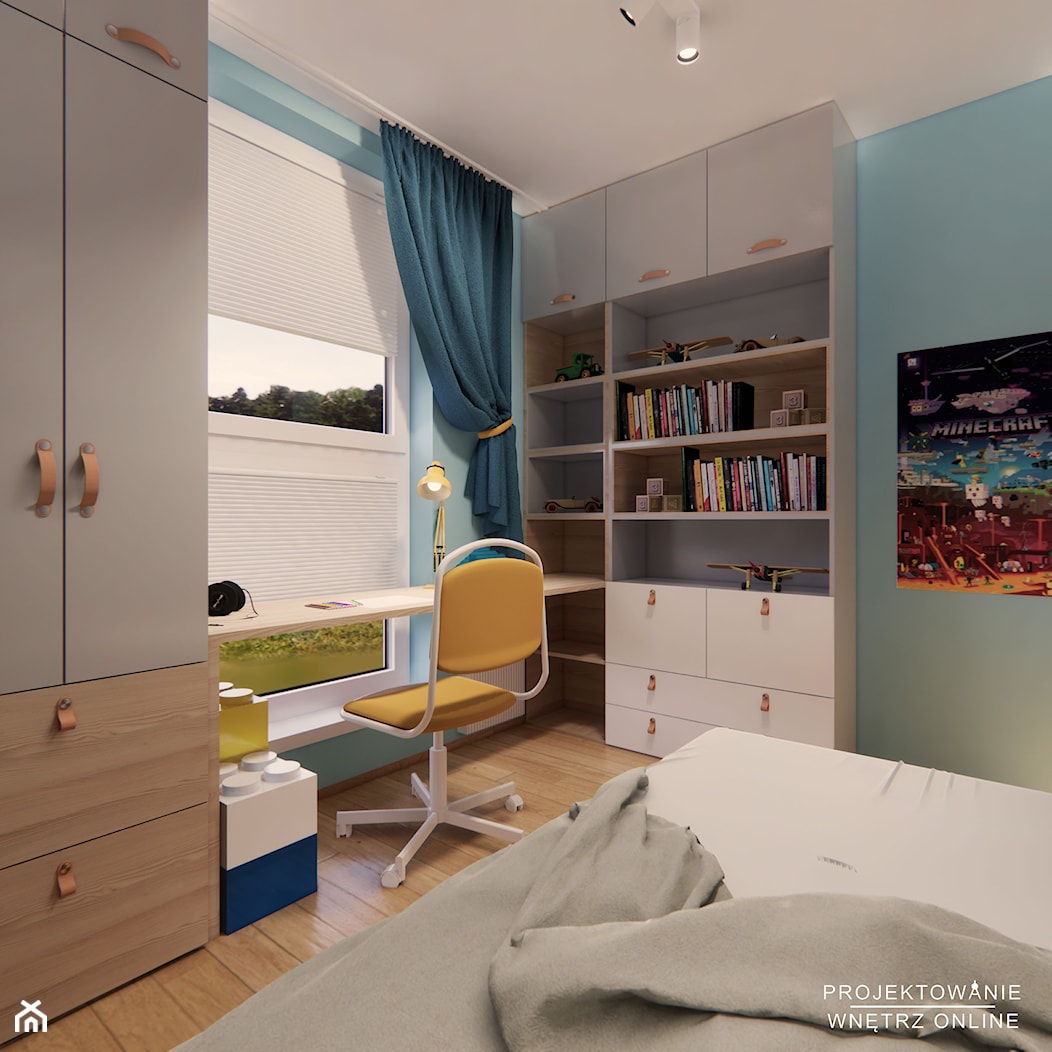 Pokój dziecięcy IKEA turkusowy - zdjęcie od Projektowanie Wnetrz Online - Homebook