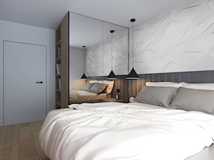 Mieszkanie 47m2 w minimalistycznym stylu - Sypialnia, styl nowoczesny - zdjęcie od Projektowanie Wnetrz Online