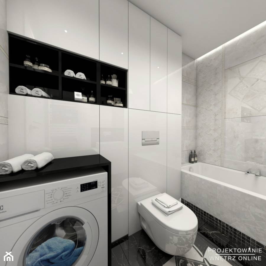 Łazienka z luksusowymi płytkami - zdjęcie od Projektowanie Wnetrz Online