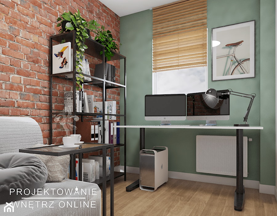 Funkcjonalne mieszkanie z przeszkleniami - Biuro - zdjęcie od Projektowanie Wnetrz Online