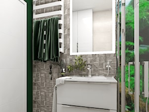 Projekt łazienki z zielonym akcentem