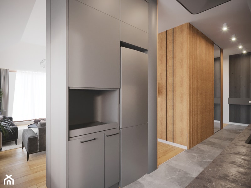 Funkcjonalne mieszkanie na poddaszu - Kuchnia, styl nowoczesny - zdjęcie od Projektowanie Wnetrz Online