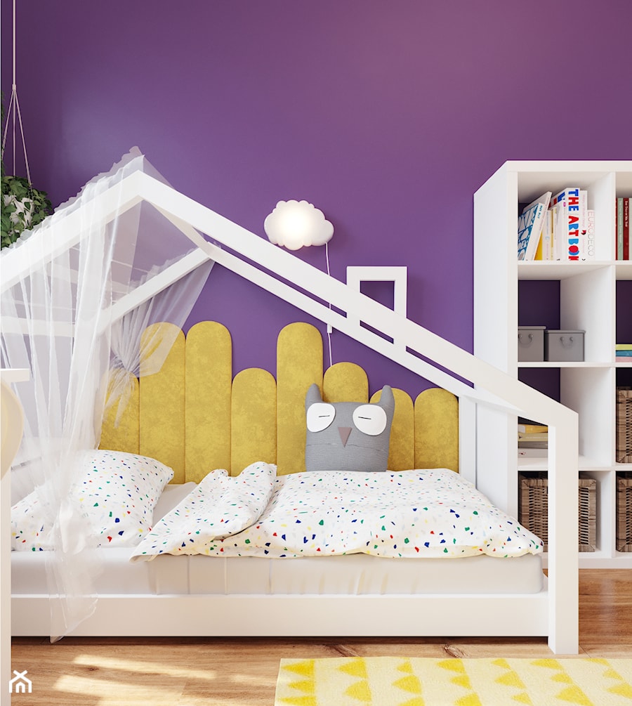 Pokój dziewczynki z fioletowym akcentem - Pokój dziecka, styl nowoczesny - zdjęcie od Projektowanie Wnetrz Online