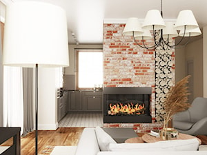 Projekt domu z poddaszem - Salon, styl nowoczesny - zdjęcie od Projektowanie Wnetrz Online