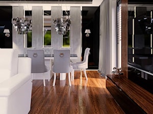 Salon z jadalnią w stylu glamour - zdjęcie od Projektowanie Wnetrz Online