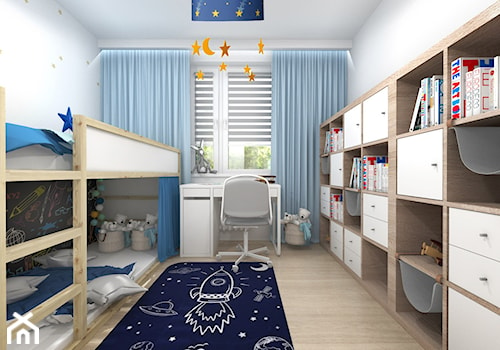 Pokój dziecka z motywem gwiazd, księżyca i kosmosu - zdjęcie od Projektowanie Wnetrz Online