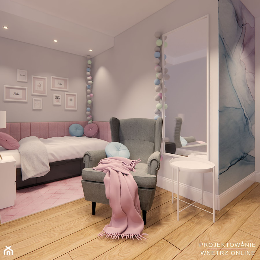 Różowy pokój dziecięcy - zdjęcie od Projektowanie Wnetrz Online