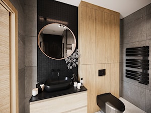 Mieszkanie w ciemnych odcieniach grafitu z elementami w stylu loft - Łazienka, styl nowoczesny - zdjęcie od Projektowanie Wnetrz Online