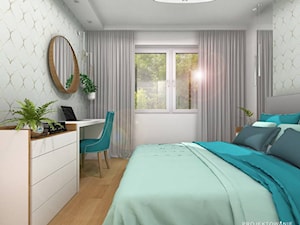 Sypialnia z tapetą Maroko - zdjęcie od Projektowanie Wnetrz Online