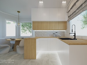 Kuchnia w drewnie i bieli - zdjęcie od Projektowanie Wnetrz Online