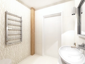Projekt łazienki - drewno i biel - zdjęcie od Projektowanie Wnetrz Online
