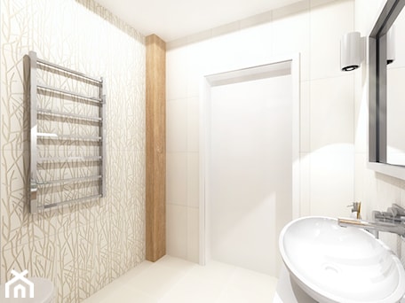 Aranżacje wnętrz - Łazienka: Projekt łazienki - drewno i biel - Projektowanie Wnetrz Online. Przeglądaj, dodawaj i zapisuj najlepsze zdjęcia, pomysły i inspiracje designerskie. W bazie mamy już prawie milion fotografii!