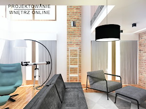 Projekt salonu - industrialny - zdjęcie od Projektowanie Wnetrz Online