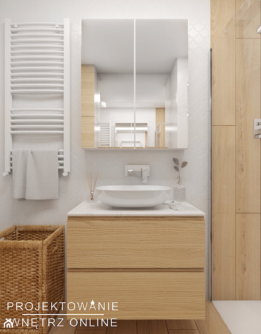 Projekt mieszkania w ciepłej kolorystyce - Łazienka, styl nowoczesny - zdjęcie od Projektowanie Wnetrz Online