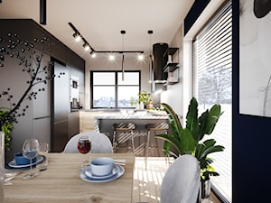 Aranżacja domu w stylu nowoczesnym z akcentem granatu - Jadalnia, styl nowoczesny - zdjęcie od Projektowanie Wnetrz Online
