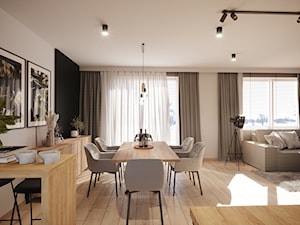 Mieszkanie w ciemnych odcieniach grafitu z elementami w stylu loft - Jadalnia, styl nowoczesny - zdjęcie od Projektowanie Wnetrz Online