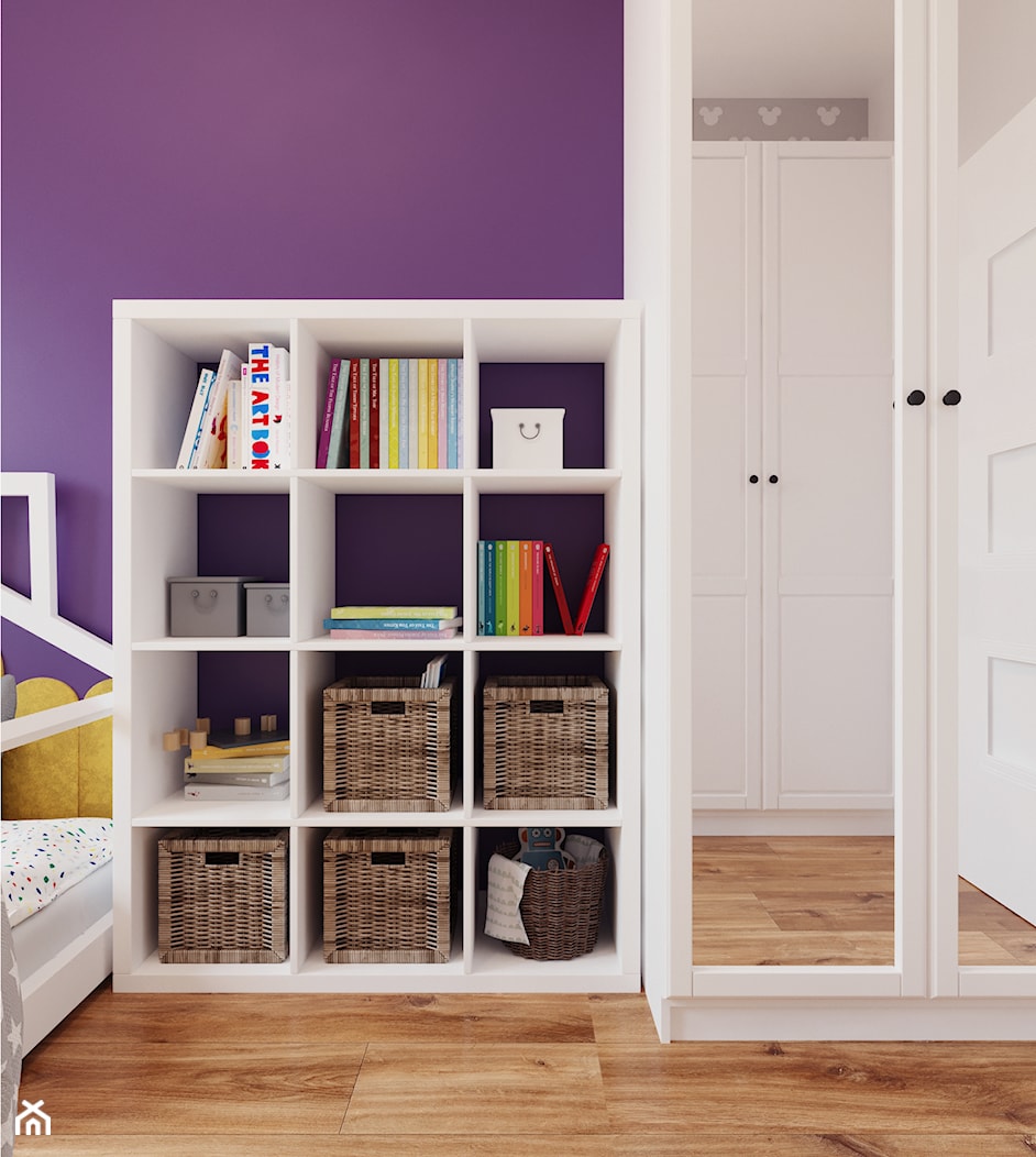 Pokój dziewczynki z fioletowym akcentem - Pokój dziecka, styl nowoczesny - zdjęcie od Projektowanie Wnetrz Online - Homebook