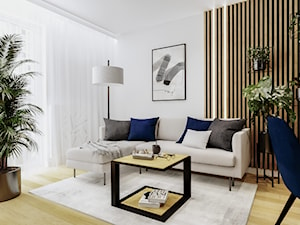 Mieszkanie w nowoczesnym wydaniu z czarnymi akcentami - Salon, styl nowoczesny - zdjęcie od Projektowanie Wnetrz Online