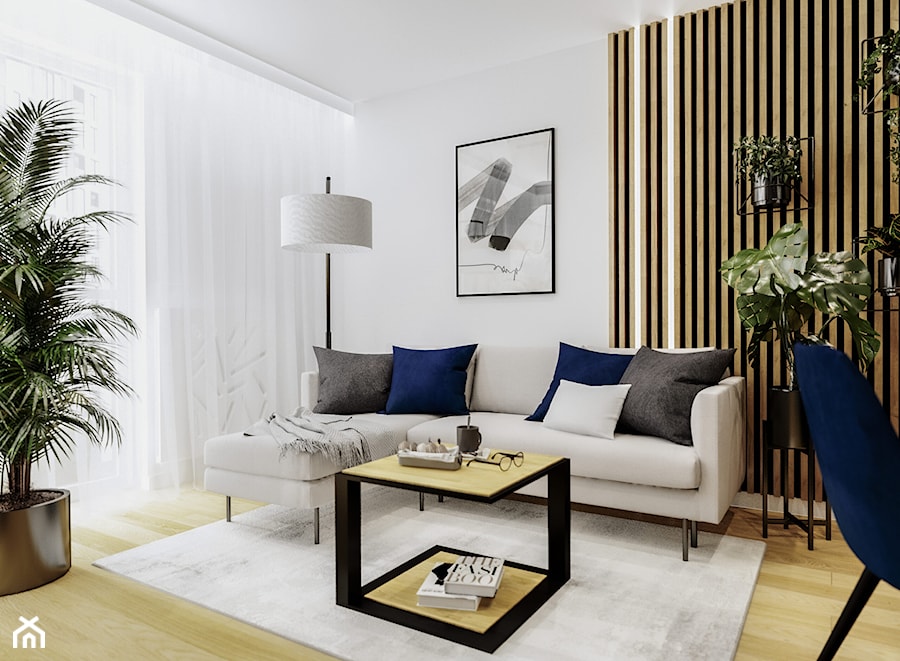 Mieszkanie w nowoczesnym wydaniu z czarnymi akcentami - Salon, styl nowoczesny - zdjęcie od Projektowanie Wnetrz Online