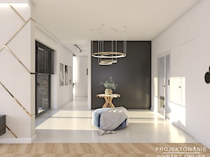 Projekt domu ze złotymi dodatkami - Hol / przedpokój, styl nowoczesny - zdjęcie od Projektowanie Wnetrz Online