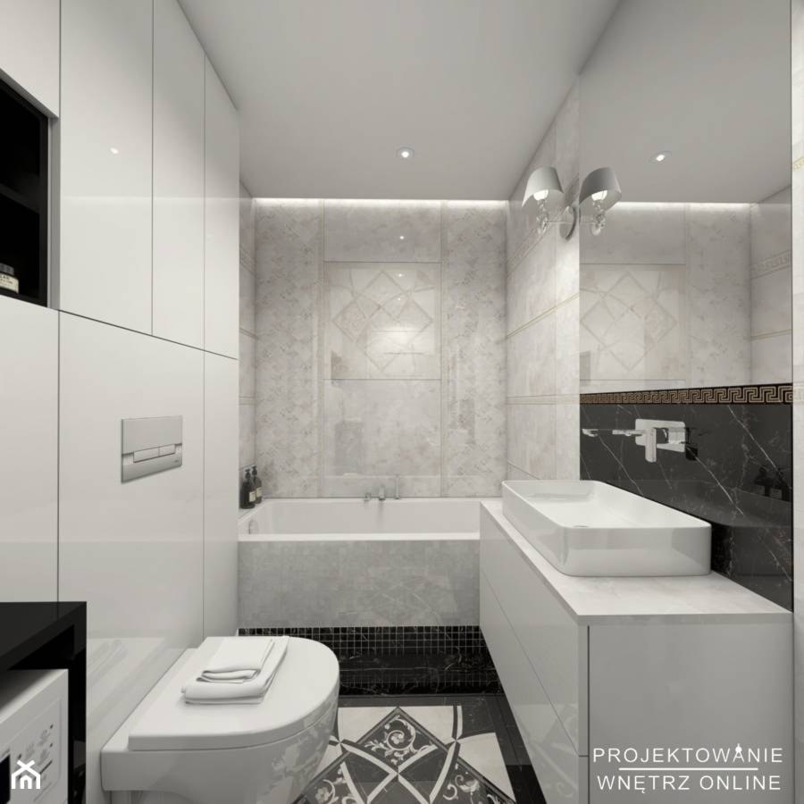 Łazienka z luksusowymi płytkami - zdjęcie od Projektowanie Wnetrz Online