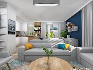 Aranżacja salonu styl skandynawski - zdjęcie od Projektowanie Wnetrz Online