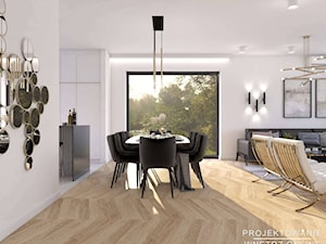 Projekt domu ze złotymi dodatkami - Jadalnia, styl nowoczesny - zdjęcie od Projektowanie Wnetrz Online