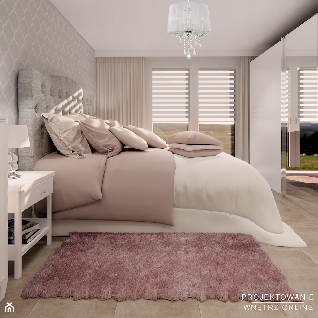 Sypialnia w stylu glamour - zdjęcie od Projektowanie Wnetrz Online - Homebook