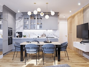 Projekt mieszkania z dodatkiem sztukaterii - Kuchnia, styl nowoczesny - zdjęcie od Projektowanie Wnetrz Online