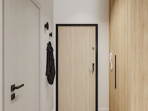 Projekt mieszkania z akcentem drewna - Hol / przedpokój, styl nowoczesny - zdjęcie od Projektowanie Wnetrz Online