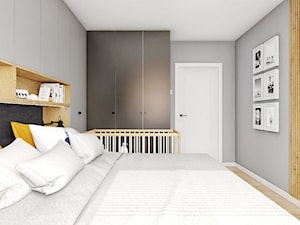 Projekt sypialni z zabudową i mini kącikiem biurowym