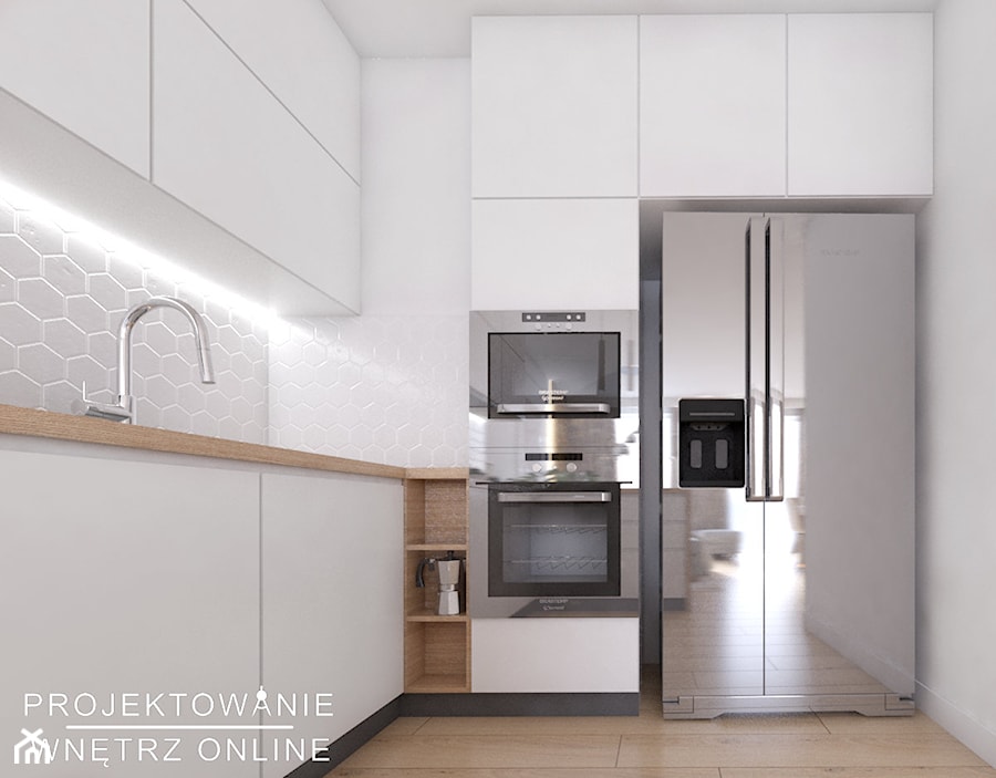 Aranżacja dwupoziomowego mieszkania - Kuchnia, styl nowoczesny - zdjęcie od Projektowanie Wnetrz Online